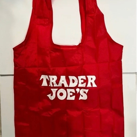NWT Trader Joe's Micro Tote Bag With Red Grocery Bag Limited Edition - Picture 3 of 4